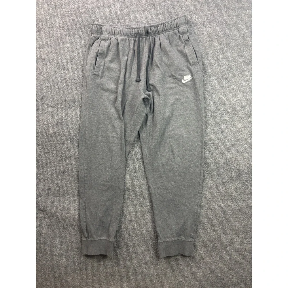 Nike Jogger Sweatpants Mens Large Gray Cotton Drawstring Athletic